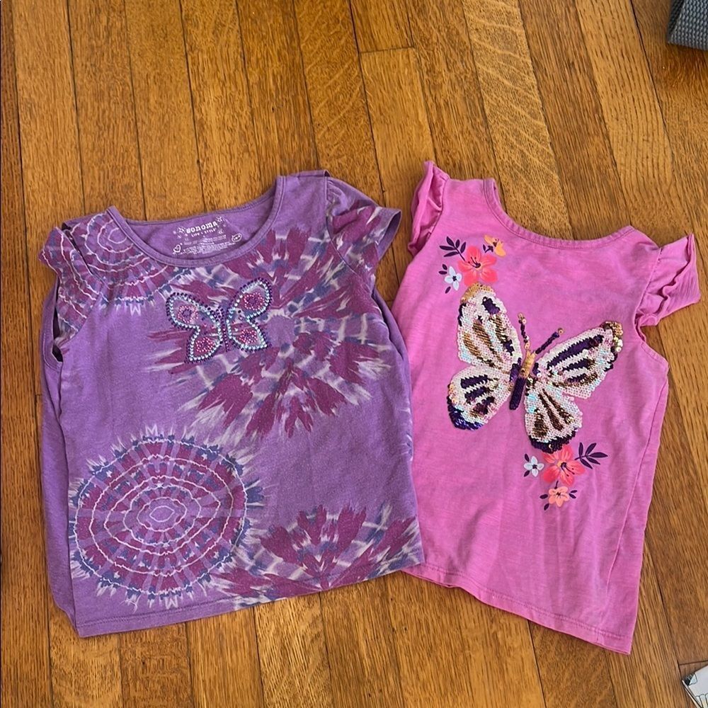 Purple and Pink Butterfly Kids Tops